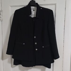 Tahari Black Women's Blazer And Skirt with Silver Accents